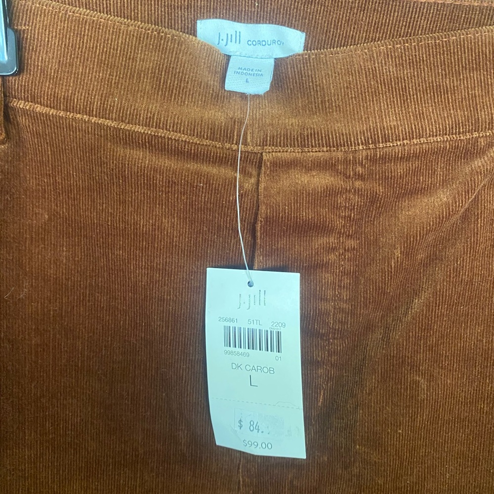 Jjill velvet brown pants brand new with tags size Large